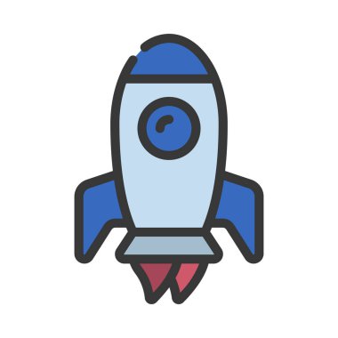 Uzay roketi simgesi, vektör çizimi  
