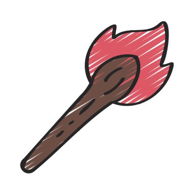 Meşale Ağı ikon vektör illüstrasyonunu ateşle