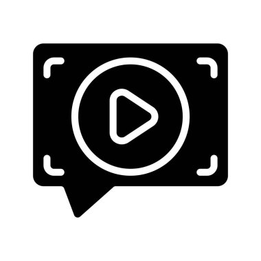Video İleti Web simgesi vektör illüstrasyonu