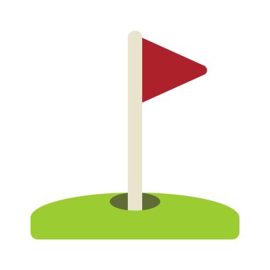 Golf Deliği Bayrak Ağı vektör illüstrasyonu