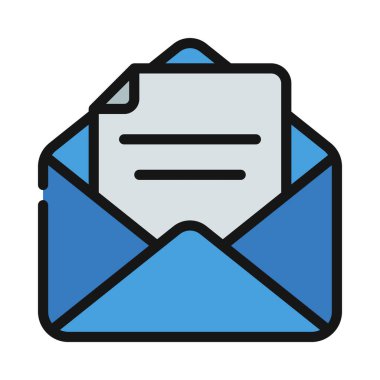 Harf E- posta simgesi aç, vektör illüstrasyonu