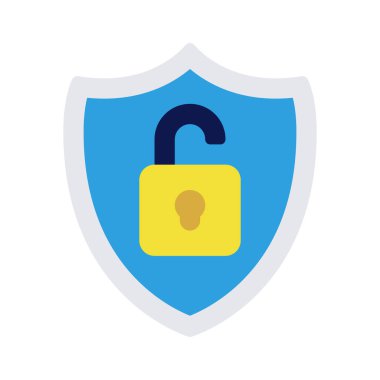 kalkan ve kilit basit simge, vektör illüstrasyonu