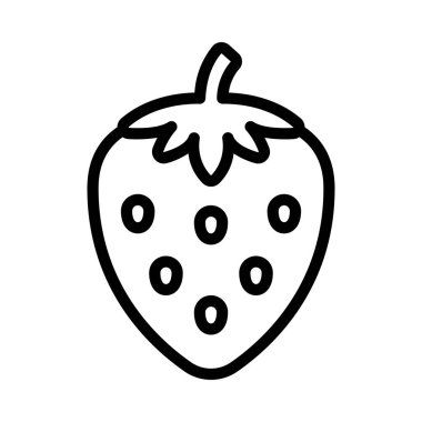 Çilek yassı ikon vektör çizimi 