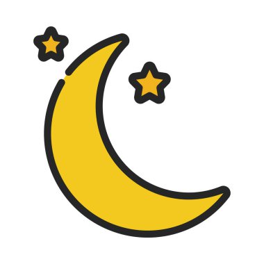 Crescent Moon web icon vector illustration