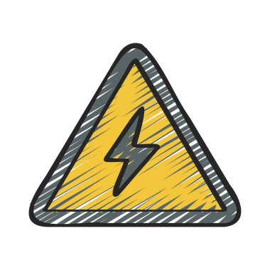 Elektrik Uyarısı Web simgesi vektör illüstrasyonu