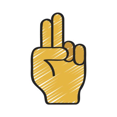 İki Parmak Ön Ağ ikonu vektör illüstrasyonu