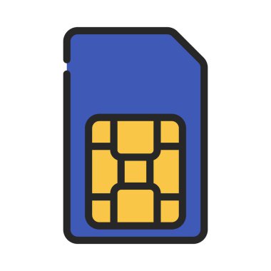 Modern simge Sim Kart 'ın vektör illüstrasyonu