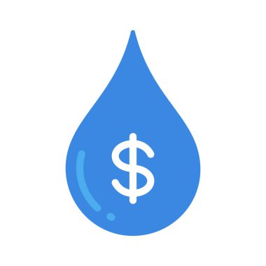 Su Damlası Para Web simgesi vektör illüstrasyonu