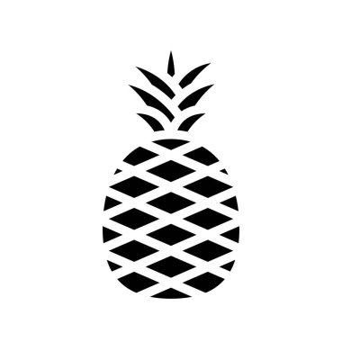 Ananas meyvesi ikonu. Beyaz arkaplanda izole edilmiş web tasarımı için vektör simgesi