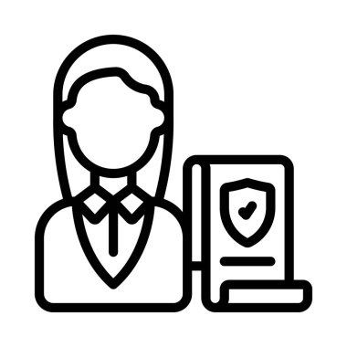 Sigorta Broker web simgesi vektör illüstrasyonu