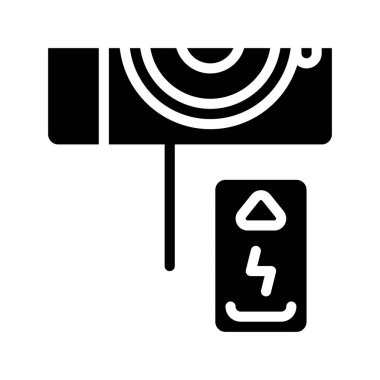 Kamera Bataryası ağ simgesi vektör illüstrasyonu