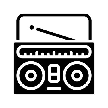 Müzik Kutusu Stereo illüstrasyonu, beyaz arkaplandaki simge