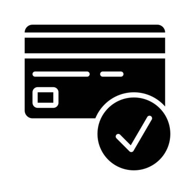 Tamamlanmış Kart Ödeme simgesi, vektör illüstrasyonu basit tasarım