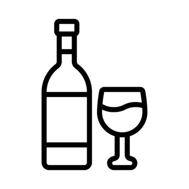 Şarap Şişe Web ikonu vektör illüstrasyonu