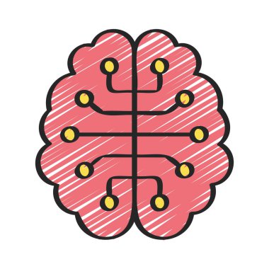 Beyin simgesi, vektör illüstrasyonu basit tasarım