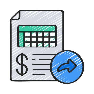 Fatura Web simgesi vektör illüstrasyonunu gönder