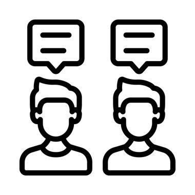 İki Erkek Sohbeti web simgesi vektör illüstrasyonu