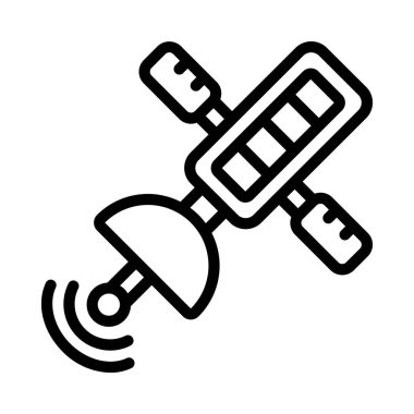 Uzay Uydu simgesi, vektör illüstrasyonu  