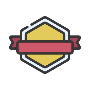 Altıgen Banner web simgesi vektör illüstrasyonu