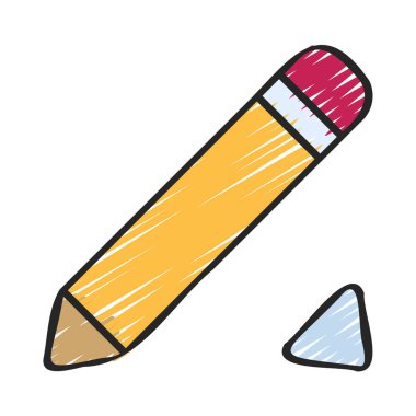 Beyaz arkaplanda kalem simgesi çizimi 