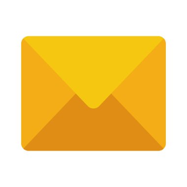 Beyaz arkaplanda zarf simgesi, vektör illüstrasyonu 