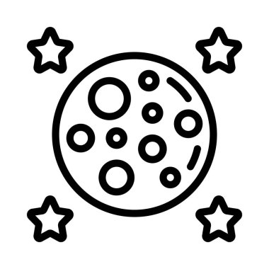 Açık Gece Gökyüzü web simgesi vektör çizimi