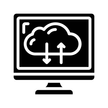 Bulut Gönderme Web simgesi vektör illüstrasyonu