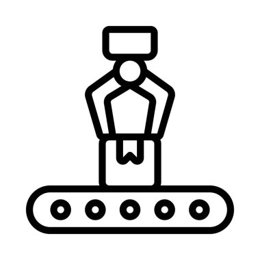 üretim hattı web simgesi vektör illüstrasyonu