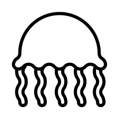 Jelly Fish web simgesi vektör illüstrasyonu