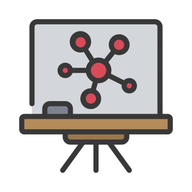 Kimya Dersi Web simgesi vektör illüstrasyonu