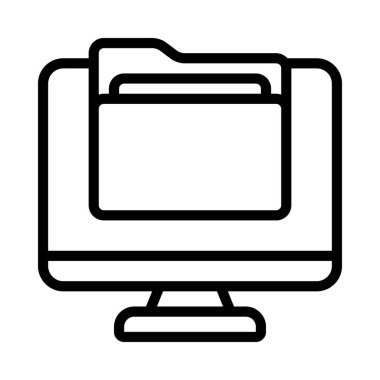 bilgisayar klasör simgesini, vektör çizim 