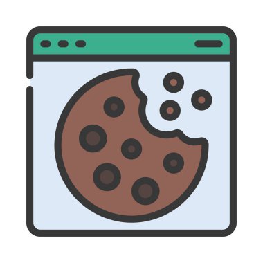 Web Sitesi Kurabiye simgesi, vektör illüstrasyonu 