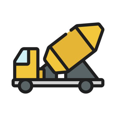 Beton Mikser kamyon kutsal kişilerin resmi, vektör çizim 