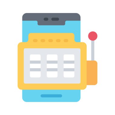 Telefon Slot Makinesi Web simgesi vektör çizimi