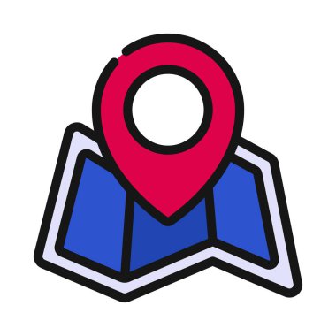 Basit konum simgesi, vektör illüstrasyonu