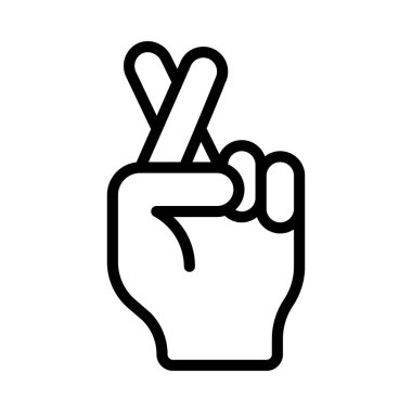 Cross Fingers Web simgesi vektör çizimi