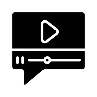 Video İleti Web simgesi vektör illüstrasyonu