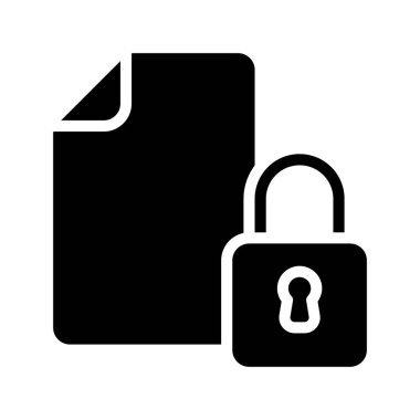 Kilitli Belge simgesi, vektör illüstrasyonu 