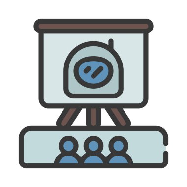 Astronot Eğitim Ağı ikon vektör çizimi