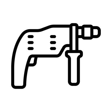 Power Drill ağ simgesi vektör çizimi