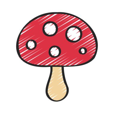 Beyaz arkaplanda mantarın vektör çizimi