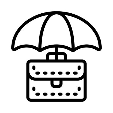 İş Sigortası web simgesi vektör illüstrasyonu