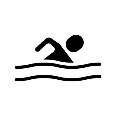 Yüzen Kişi web simgesi vektör illüstrasyonu