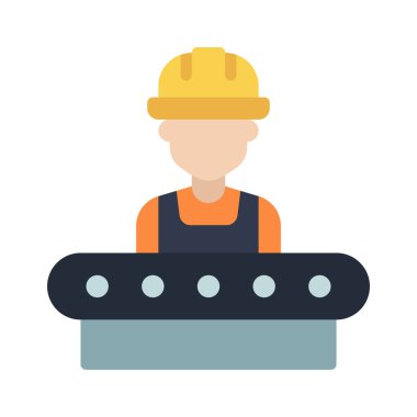  Assembly Line Worker web simgesi vektör illüstrasyonu