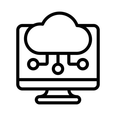 Bulut Hesaplama Simgesi vektör çizimi kavramı 