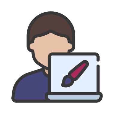 Grafik Tasarımcı Web simgesi vektör illüstrasyonu