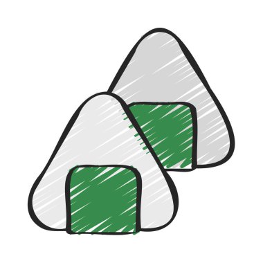 Onigiris web simgesi vektör illüstrasyonu