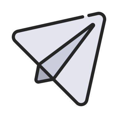 Kağıt Uçak simgesi, vektör illüstrasyonu gönder 