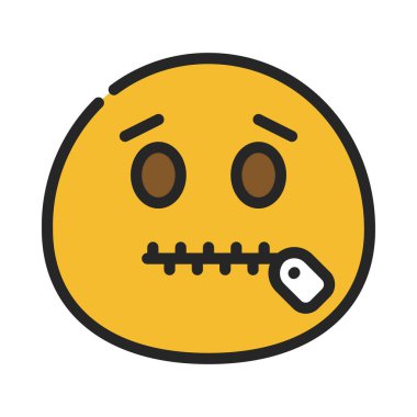 Mouth Fermuarlı Kapat web simgesi vektör çizimi