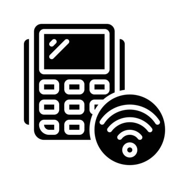 Kablosuz POS Sistem Web simgesi vektör çizimi